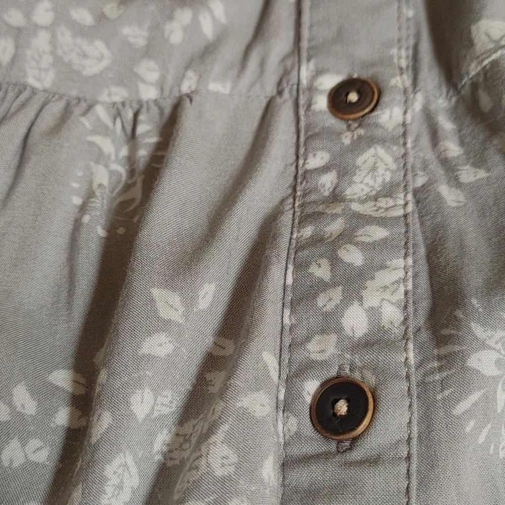 Anthropologie Holding Horses Gray & White Rayon Tunic Top w Pockets S - Picture 6 of 11